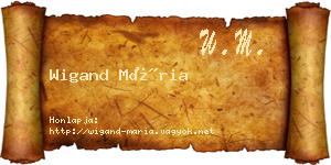 Wigand Mária névjegykártya